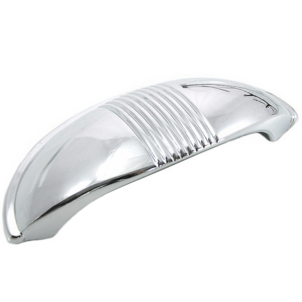 Mng 2 1/2" Striped Cup Pull, Polished Chrome 13615